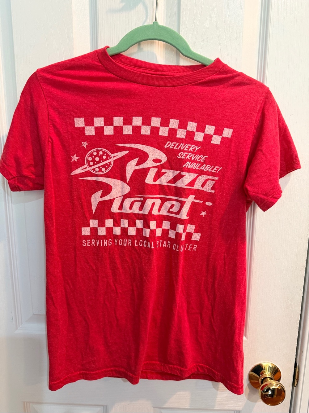 Disney’s Pizza Planet Red Graphic Tee Size Small